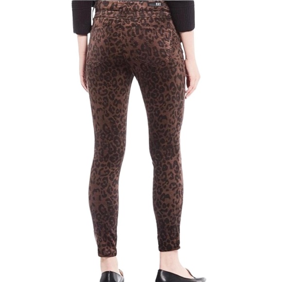 🖤leopard Jeans🖤 Connie High Rise Ankle Skinny By KUT From The Kloth - Picture 2 of 5